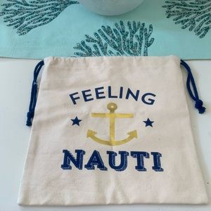 Cotton Nautical bag w/EVA plastic lining